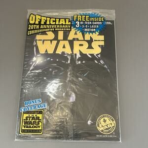Topps Star Wars Official 20TH Anniversary Magazine w/Hi Tech Card 1997